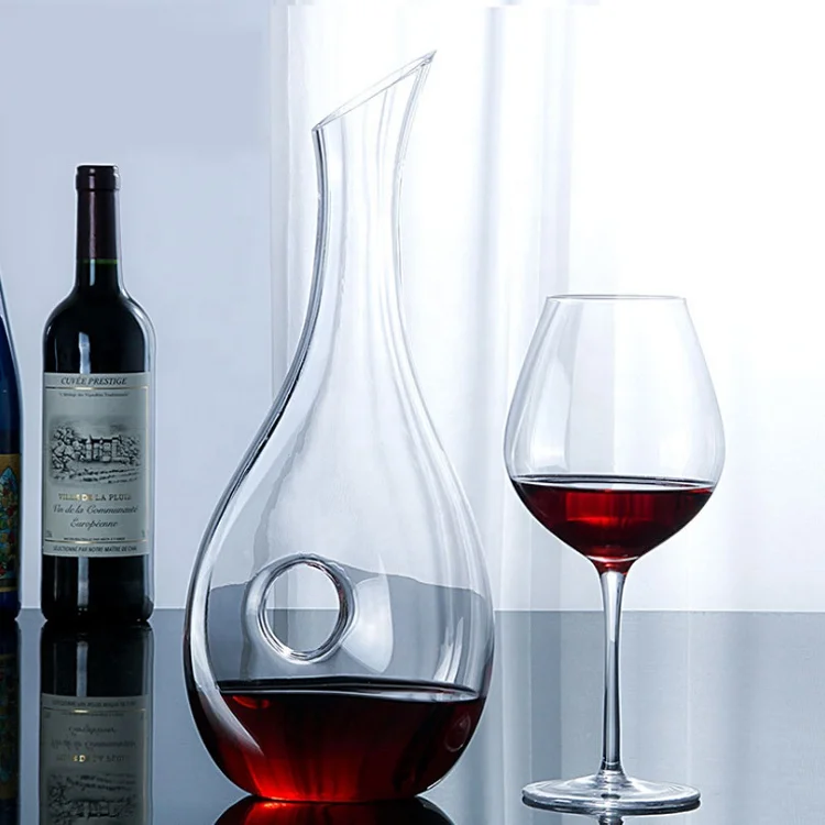 Top seller 800ml wholesale unique clear crystal glass wine decanter with a stopper