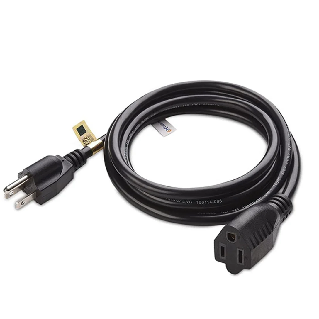 US Electric 120v 250V 10A 60hz 3M 6M 10M 15M 50M 3 prong extension power cord