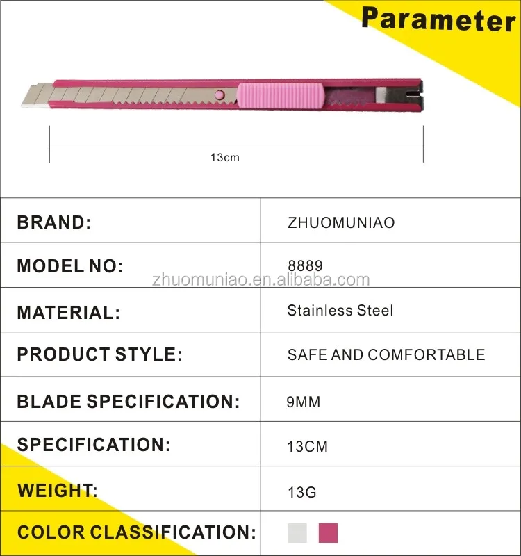 Retractable Exact Precision Hobby Knife Stainless Steel 60 Degrees Cutter Blade 9MM Paper Cutter Knife