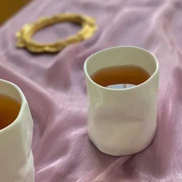 Creative irregular bone china ceramic water cup tea mug handmade