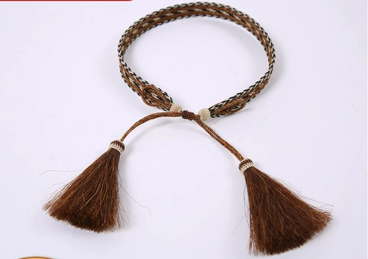 Western Accessories Cowboy Horse Hair Hat Curving Band for Women Panama Black Hats Men Straw Adjustable Size
