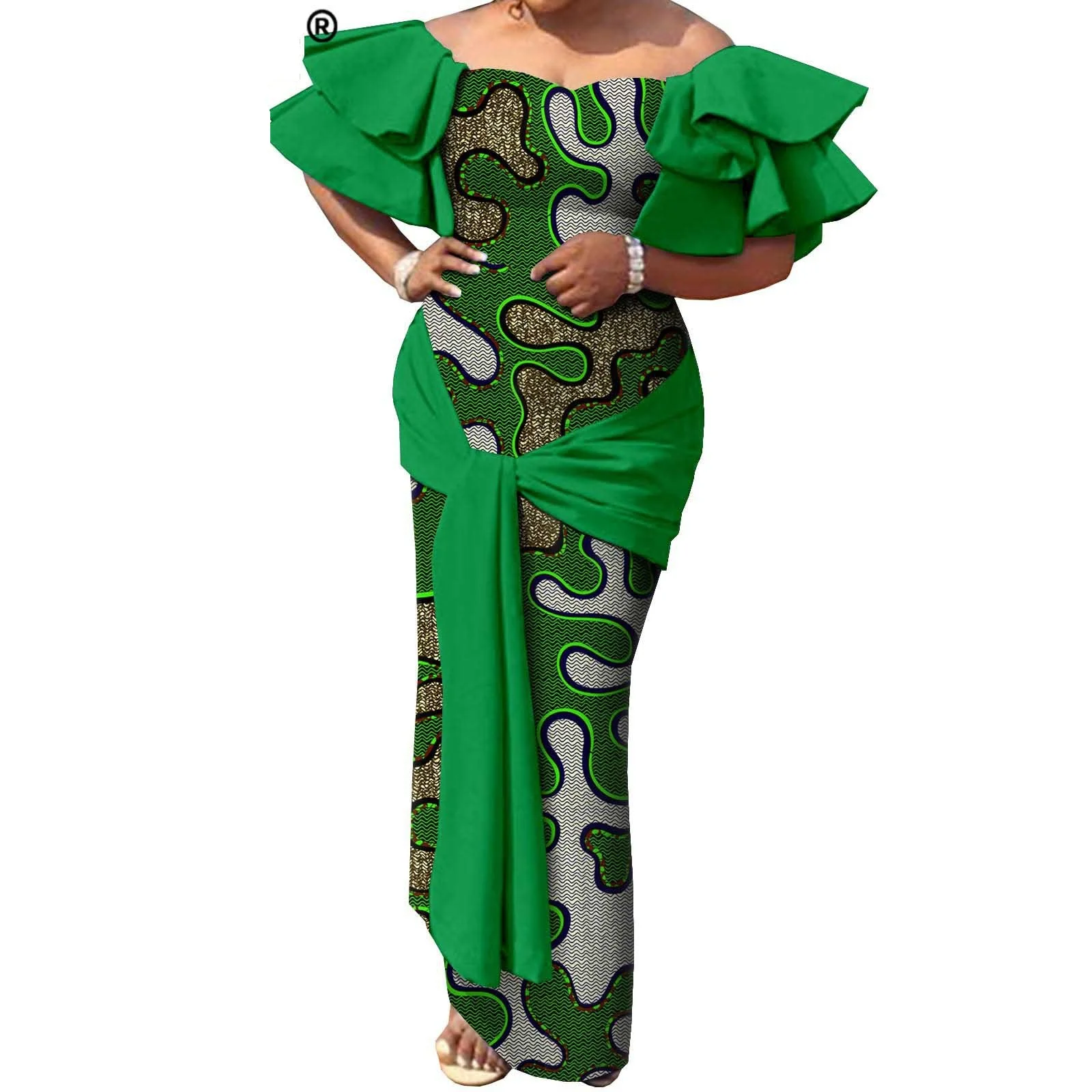 2024 Fashion Robe Dresses Ankara Print African Dresses for Women New Binta Real Wax Plus Size Cotton African Print Dresses