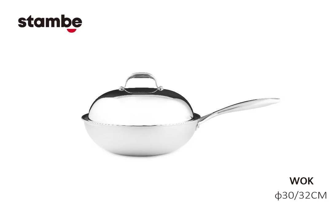 Big Discount ODM OEM Triply Stainless Steel Wok Pan Cookware Induction Cooking Woks