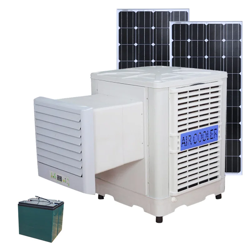 Солнечный Dc 12v Ac 220v 8000cmh настенный вентилятор испарительного воздушного охладителя с