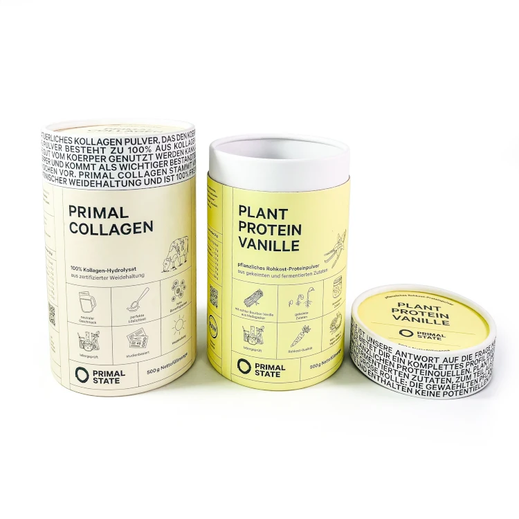 Оптовая продажа, Лидер продаж, 100% белая крафт-бумага, бумажная трубка, пищевая Порошковая упаковка с логотипом на заказ