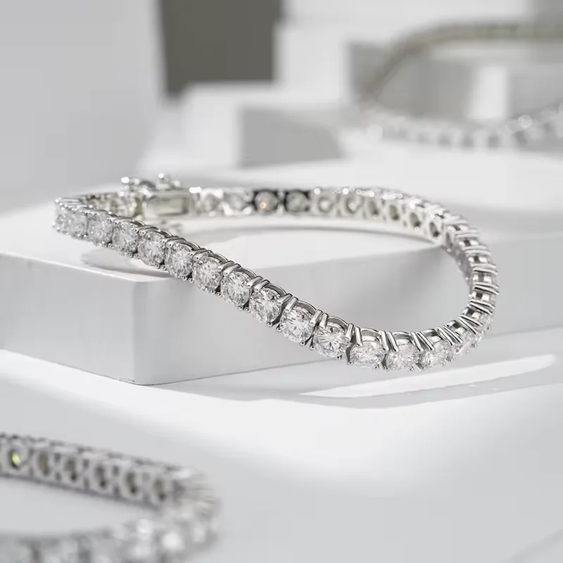 7 Carat Top Quality Moissanite Jewelry Tennis Bracelet 3-8mm 925 Sterling Sliver VVS1 D color GRA Certified Moissanite Jewelry