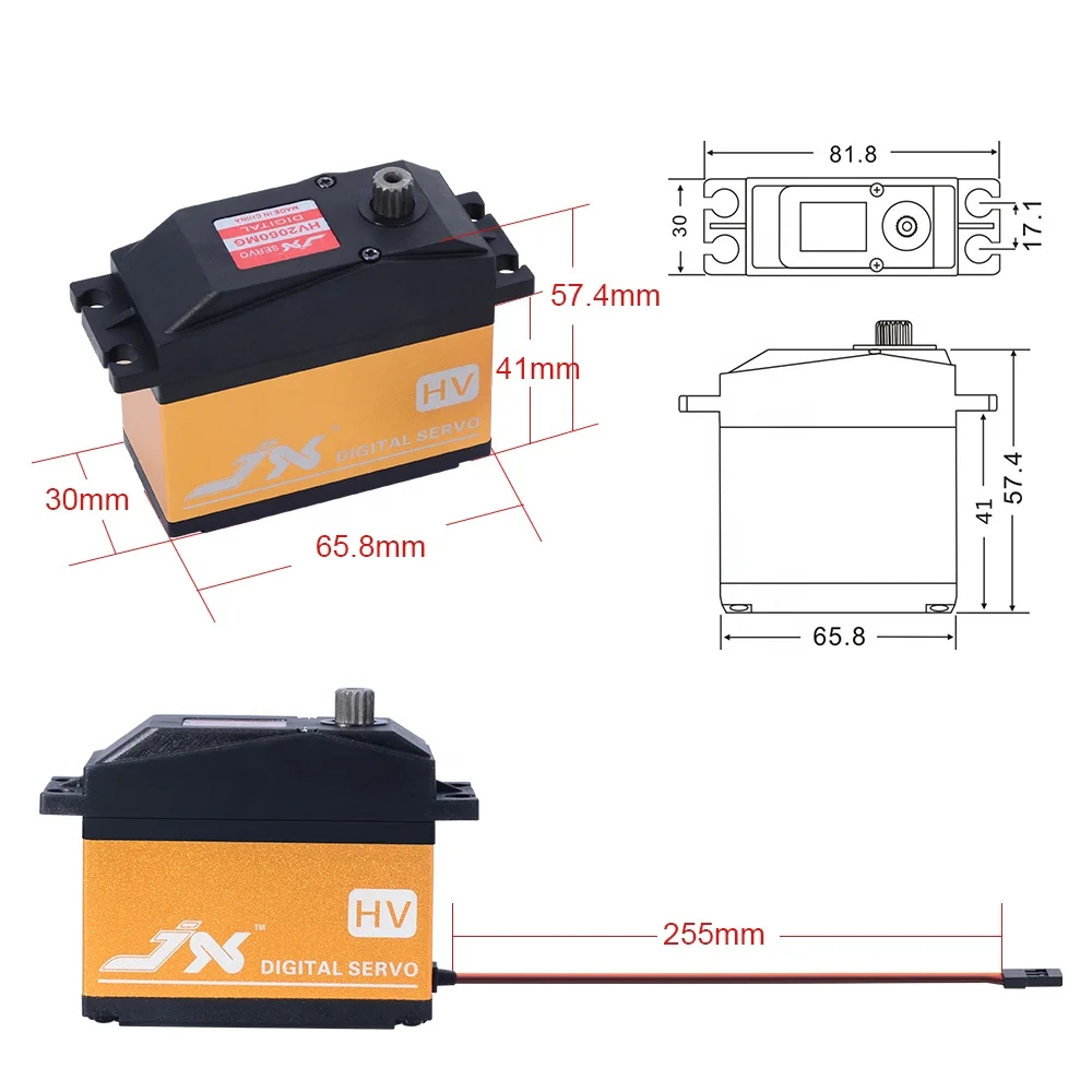 JX Servo PDI-HV2060MG 180 degree 60KG Metal gear High Voltage High Torque Core Digital Servo 1/5 Car UAV Robot Servo Motor