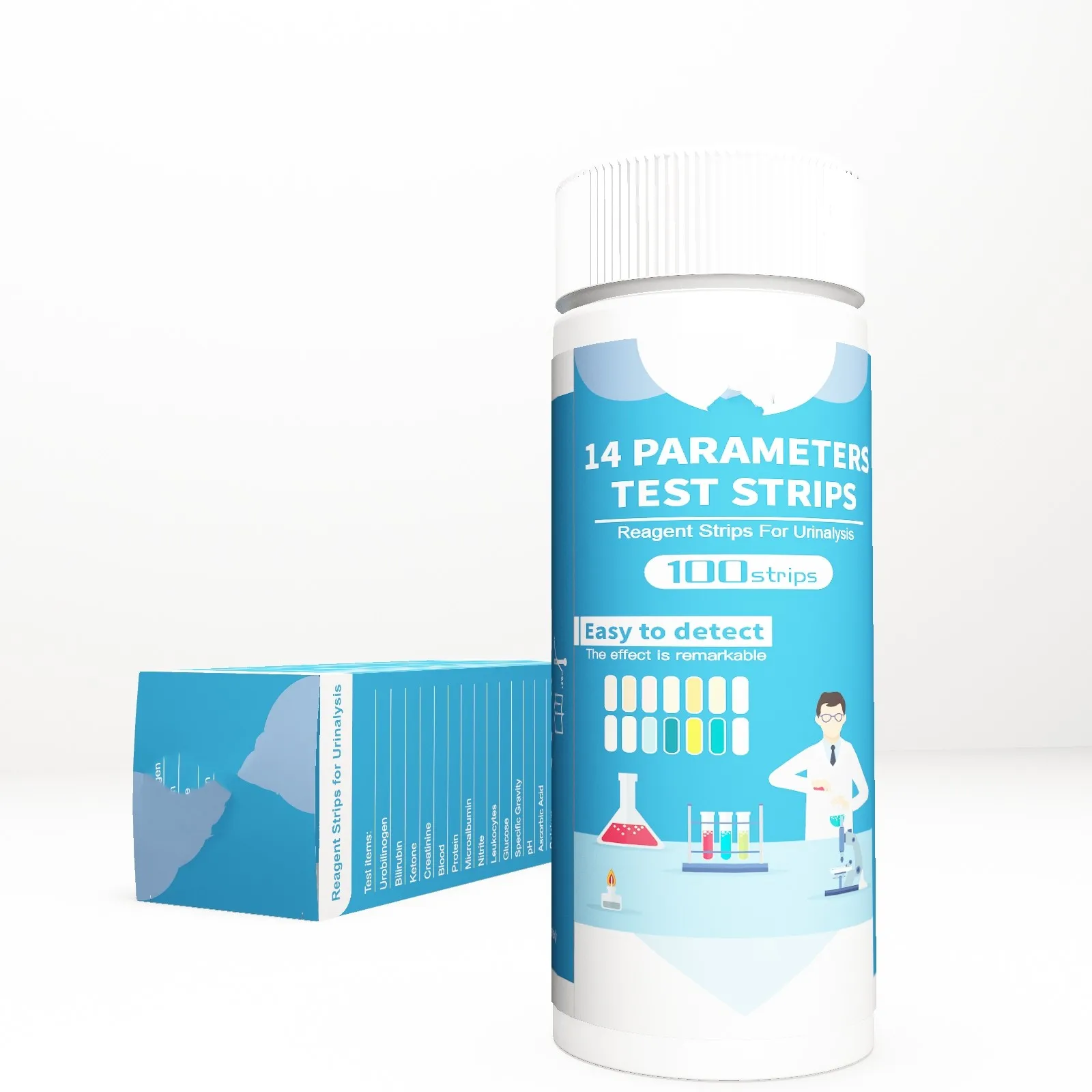 Ketone Glucose Calcium Microalbumin etc Multistix Urine Analysis Dipstick 4b / 10 / 11 / 12 /14 Parameters Urine Test Strip