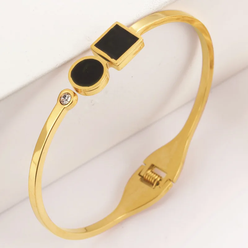 XIXI Joyas De Acero Inoxidable Al Por Mayor Stainless Steel Gold Plated Four Leaf Clover Women Fashion Jewelry Bracelets Bagnles