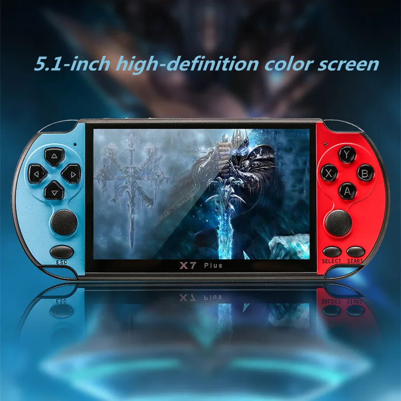 Good quality X7 Plus 5.1 inch HD big screen game console retro 8G dual joystick handheld game console suitable for PSP game