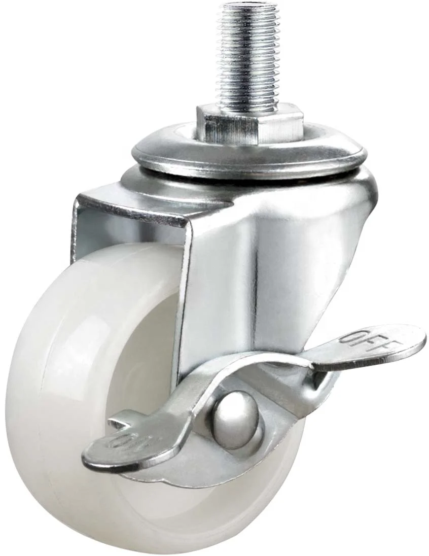 Factory 2 Inch 50mm Fat heavy duty Universal Furniture Nylon PP Caster Wheel with Plug Castor Wheels Swivel Without Brake