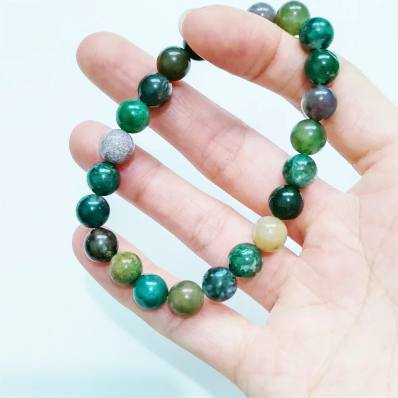 8MM Natural Amethyst Bracelet Fashion Relief Agate Round Beaded Bracelet