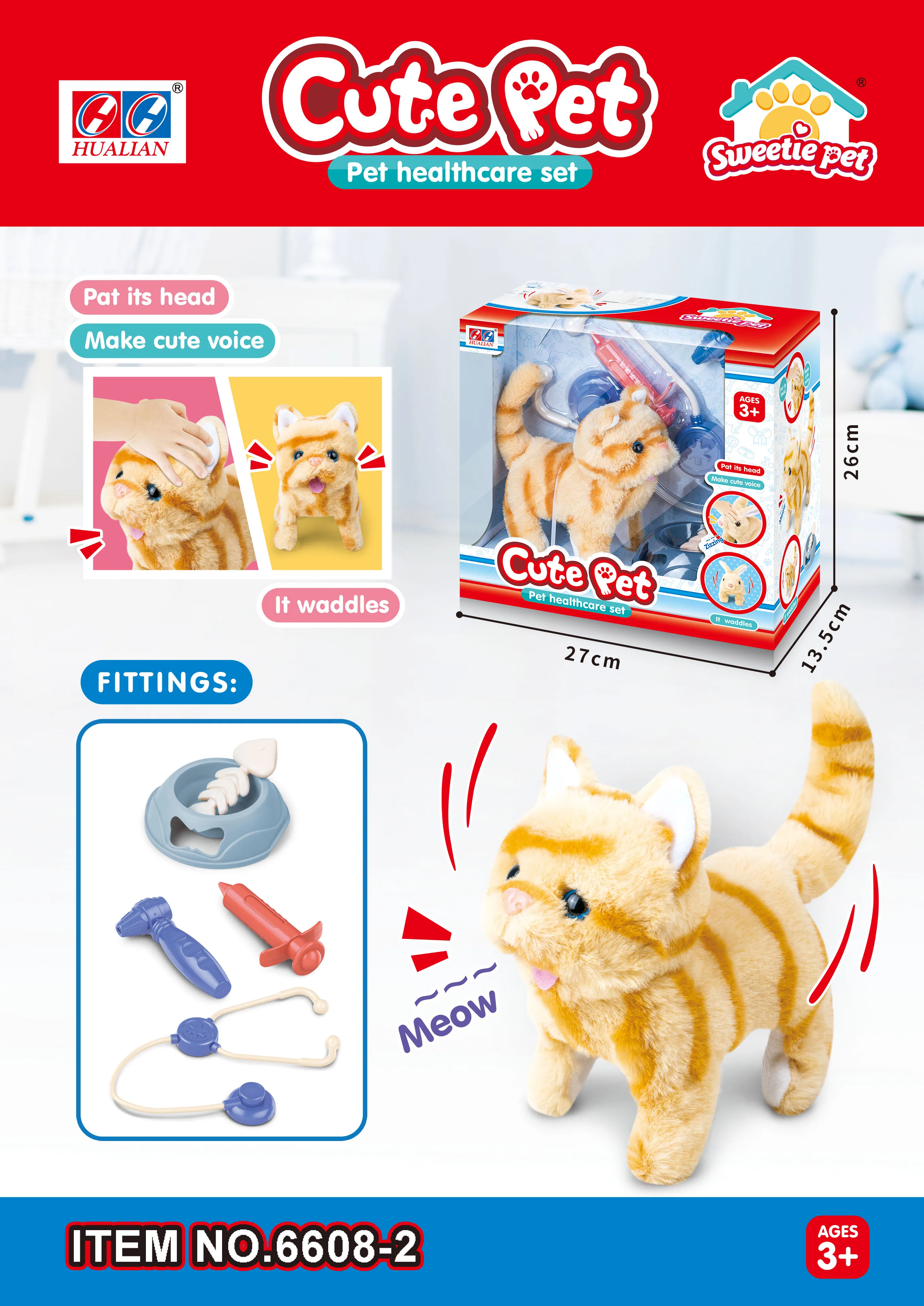 Stuffed animal toys electric pet rabbit walking  with sounds for plush rabbit toys kid doctor set