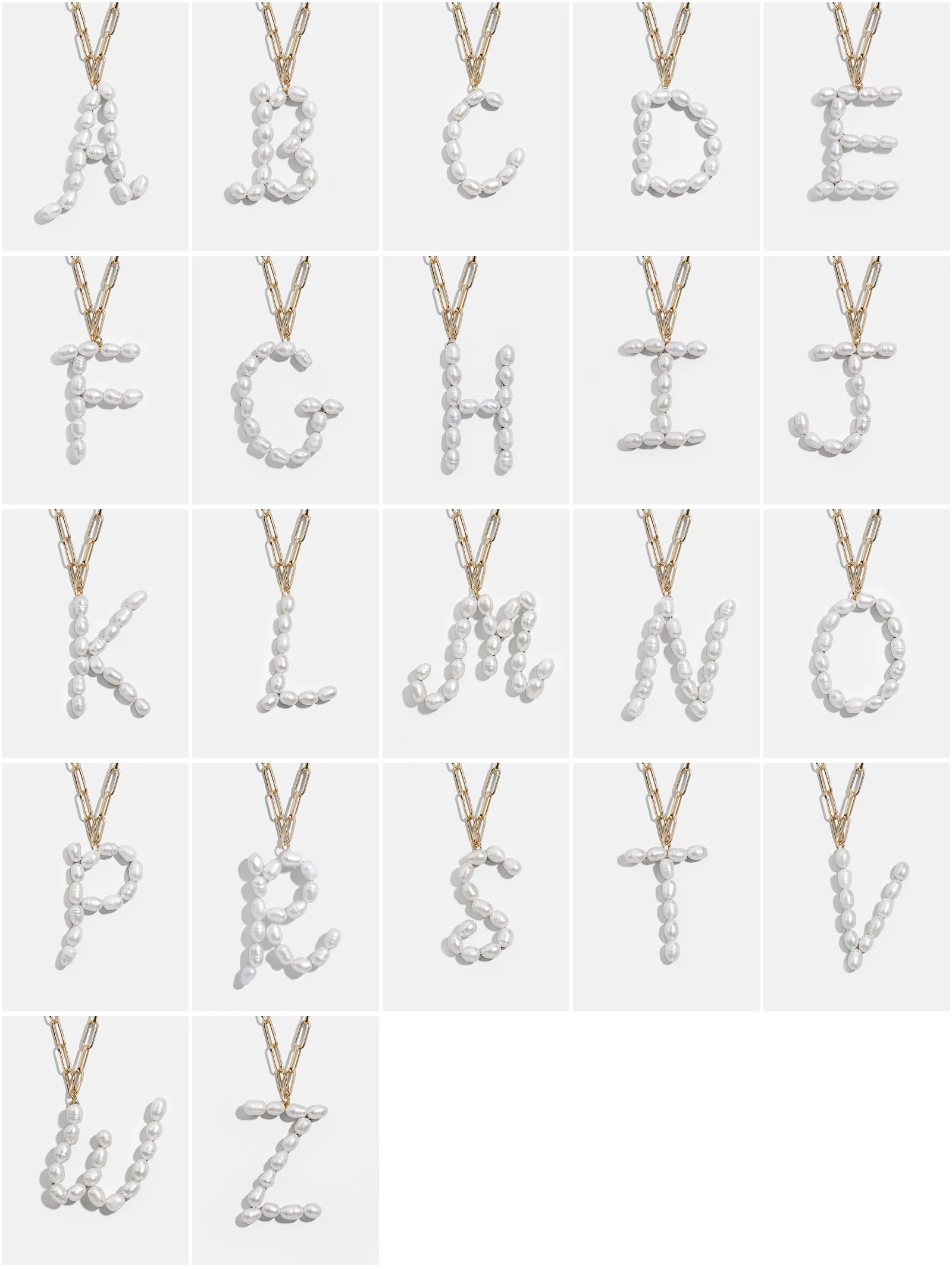 Barlaycs 2021 Fashion Pearl Initial Zodiac Letter Pendant Cuban Chain Women Jewelry Custom Packaging