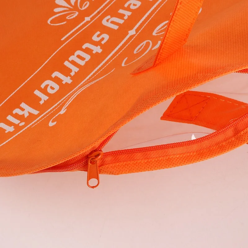 Eco-friendly Circle Transparent Cartilage Zipper Cosmetic Customized Gift PVC Non Woven Fabric Bag