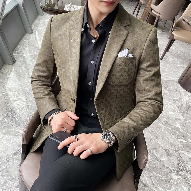 Black Purple Blazer For Men Rose Jaquard Print Slim Fit Blazer Stylish Blazer Business