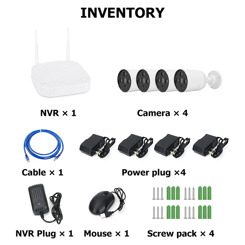 Комплект Wi-Fi nvr 2MP Tuya производитель camaras de seguridaf беспроводная система видеонаблюдения 1080p 4-канальный
