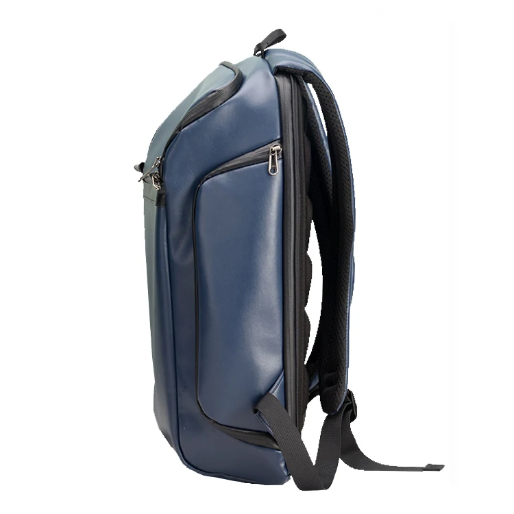 Custom design branded leather backpack bag waterproof bicycle backpack laptop men business hardshell backpack