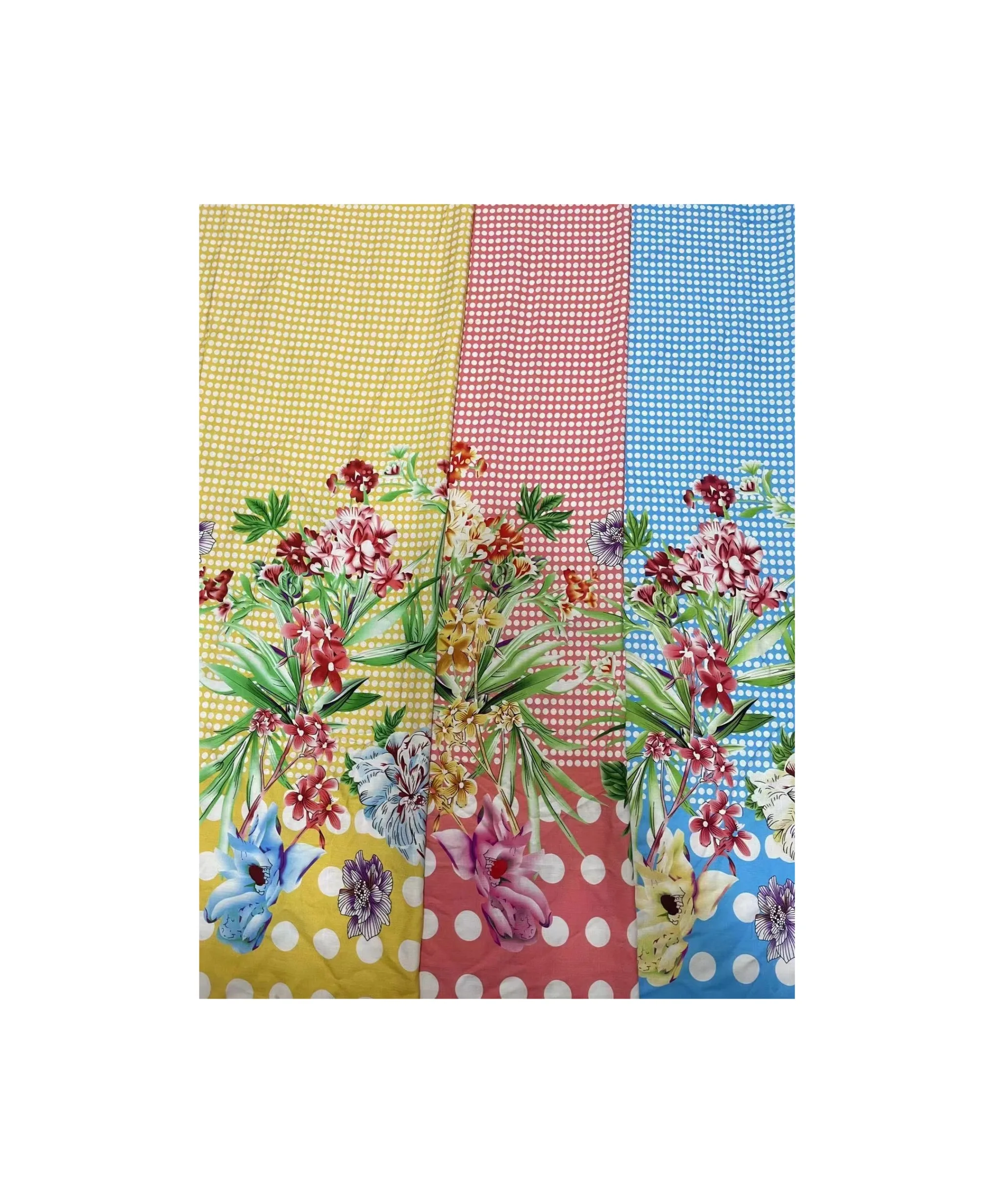 Bilateral positioning pattern design reactive print 100% rayon fabric challis floral slub rayon printed fabric for dress