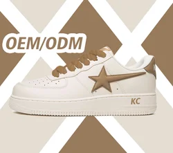 OEM ODM Manufacturers Original Customized Logo Genuine Leather  Low Sneakers Design Skateboard Casual Men Custom Shoes