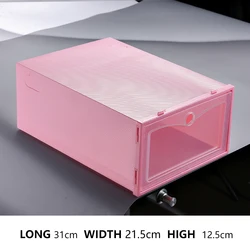 Стабильная коробка для обуви, Складная портативная прозрачная коробка для обуви, оптовая продажа, Штабелируемая стойка для обуви, органайзер, акриловая коробка для обуви