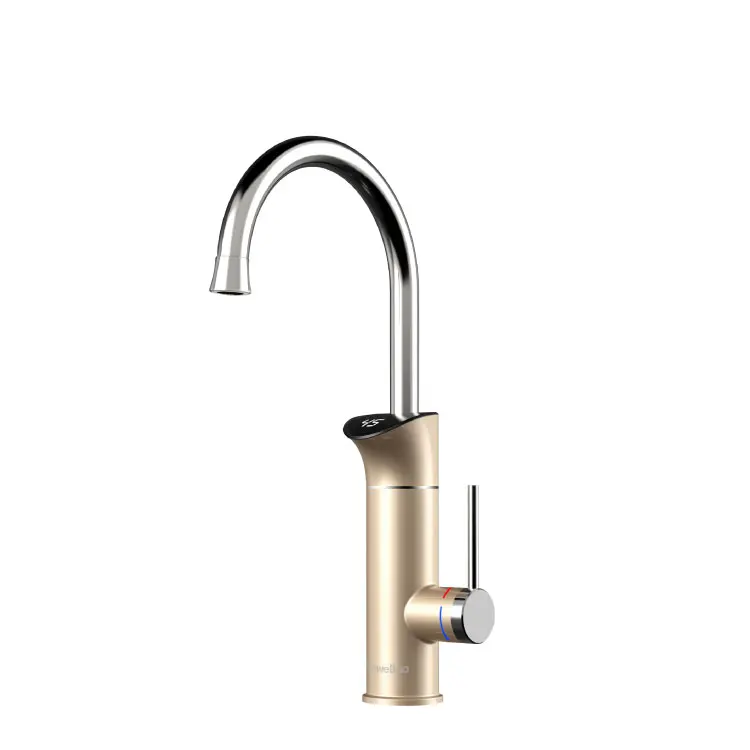 Briwellna 220V Instant Water Tap Electric Faucet Deck Mounted Kitchen Mixer Tap Instant Water Heater Tap Swan  Geyser Faucet