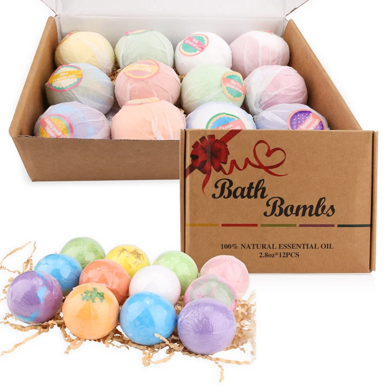 Private Label Handmade Bubble Moisturizing Relaxing Skin Care Natural Vegan Gift Organic Rainbow Fizzies Bath Bombs Set