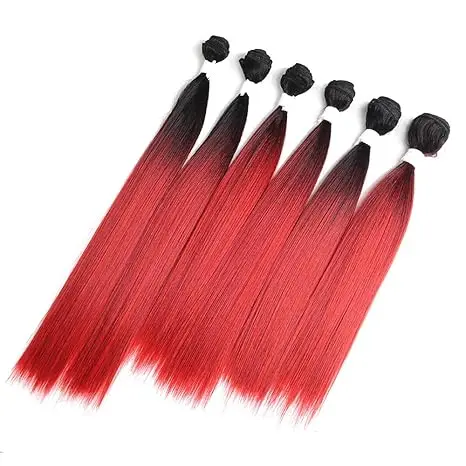 Высококачественные волосы Remy T1B-Red цвета прямые Вьющиеся Волнистые пряди 100% вьетнамских человеческих волос с наращиванием лучшего качества