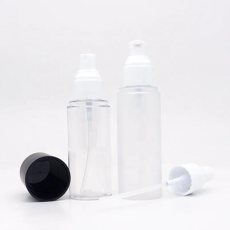 100ml 120ml 150ml 3oz 4oz 5oz cosmetic packaging bottle empty PET spray lotion pump clear frosted plastic bottles with lids