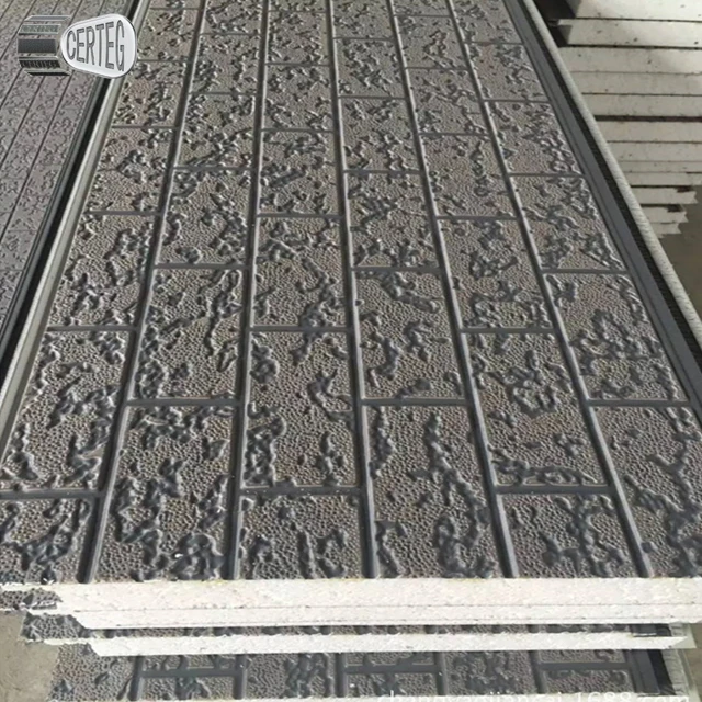 
Brick texture 3D PU Foam Exterior wall sandwich panel price 