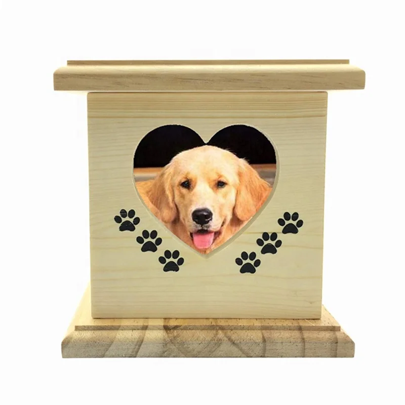 Dog cat and pet jar urn  pet funeral wooden casket  wholesale biodegradable pets dogs caskets Urns