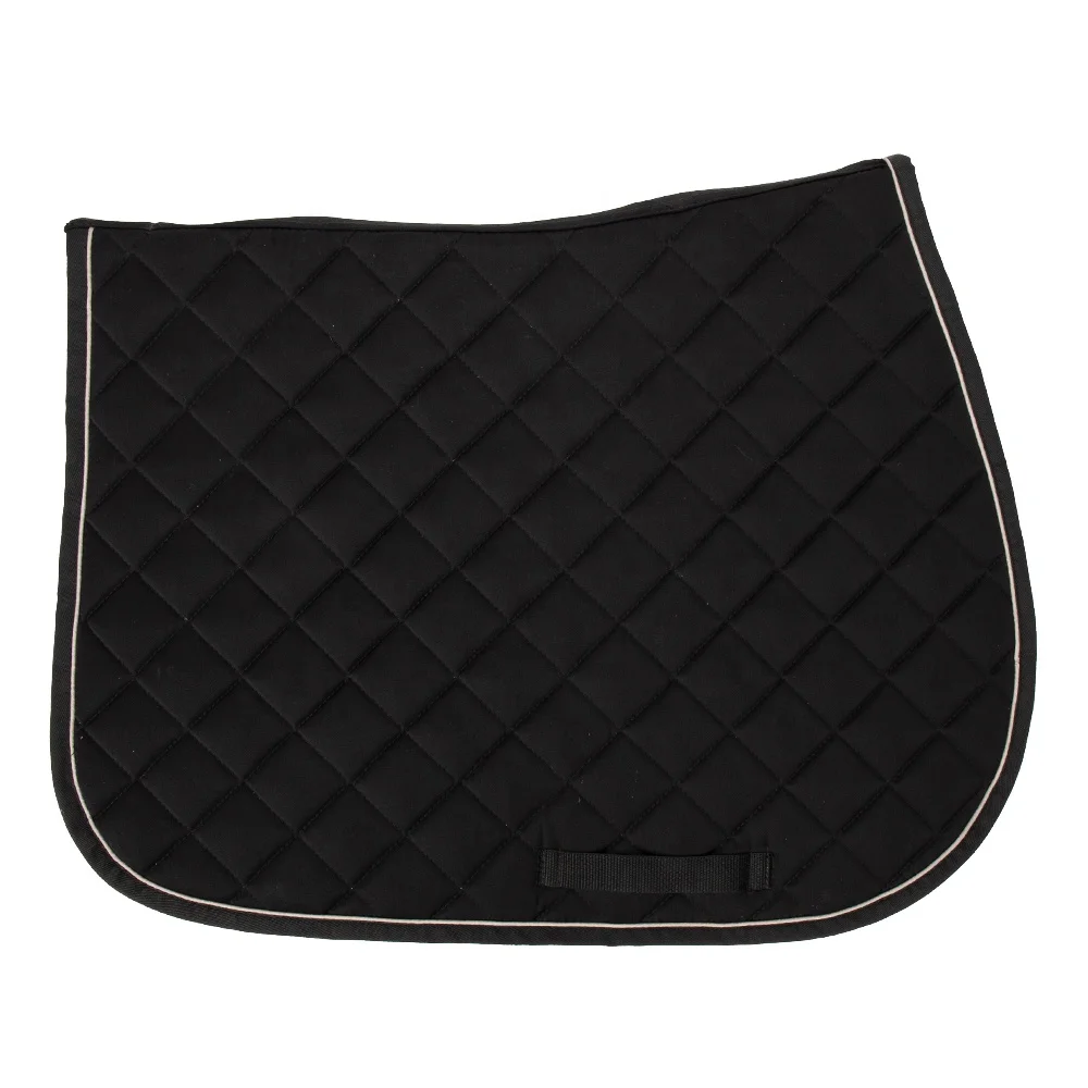 Factory OEM high quality custom satin fabric equestrian quilted english riding dressage horse saddle pads with logo