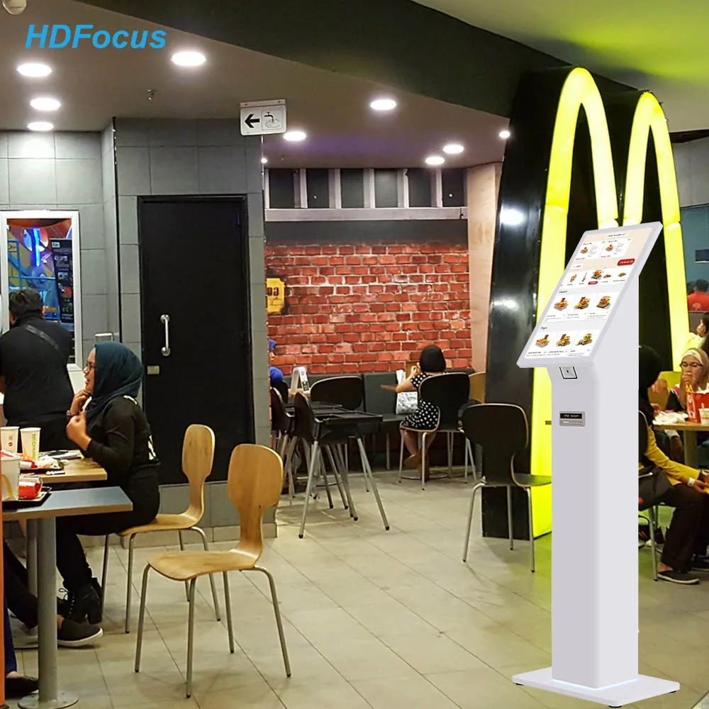 18.5 Inch Android Windows Desktop/Column Self-Service Kiosk Machine with Printer Scanner for Order Payment