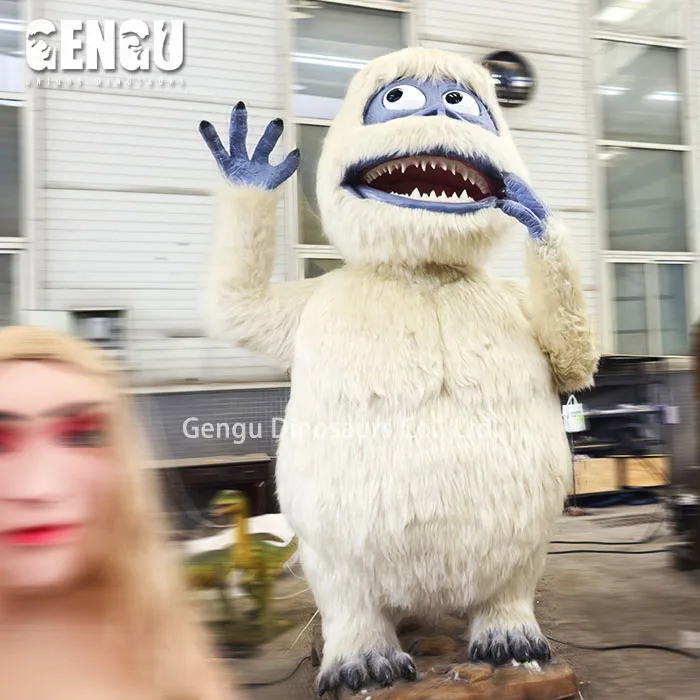 White Monster Model Artificial Animatronic Robot Yeti Statue Indoor Metal Indoor/Shopping Mall/Kindergarten/Public/Airport