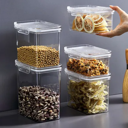 Exquisite workmanship 1800ml transparent solid quality plastic Sealed food storage box container