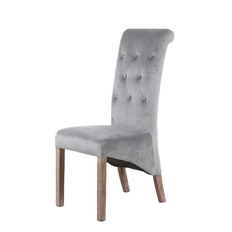 Anji Kaseihomeland New style Custom Designed Luxury Grey Velvet Dining Chairs
