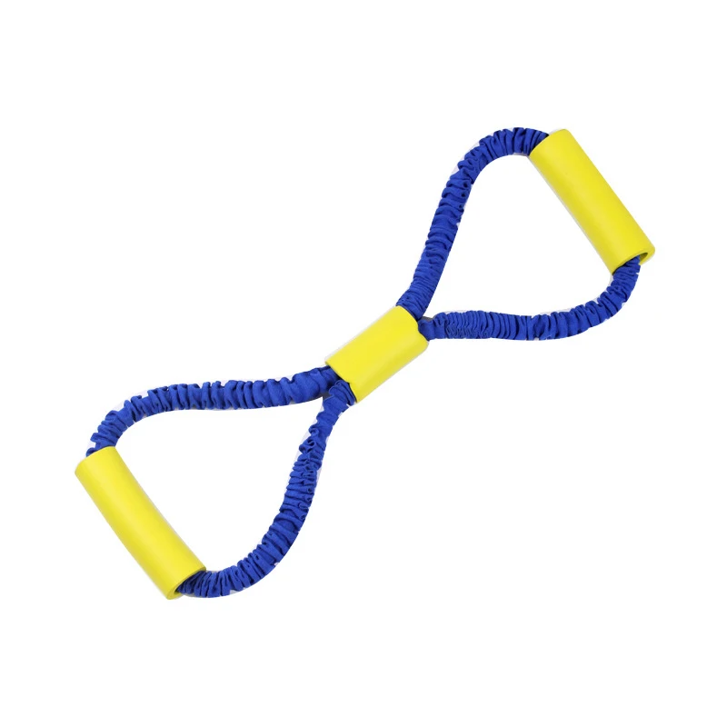 Factory Custom 8 Shape Latex Resistance Tube Bands With Cloth Covered Elastic Exercise Tube Fitness Band