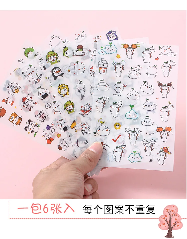 Custom Transparent Adhesive Vinyl Cute Kiss Cut Holographic Rainbow Effect Glitter Sticker Sheets Roll Label Decorative Printing