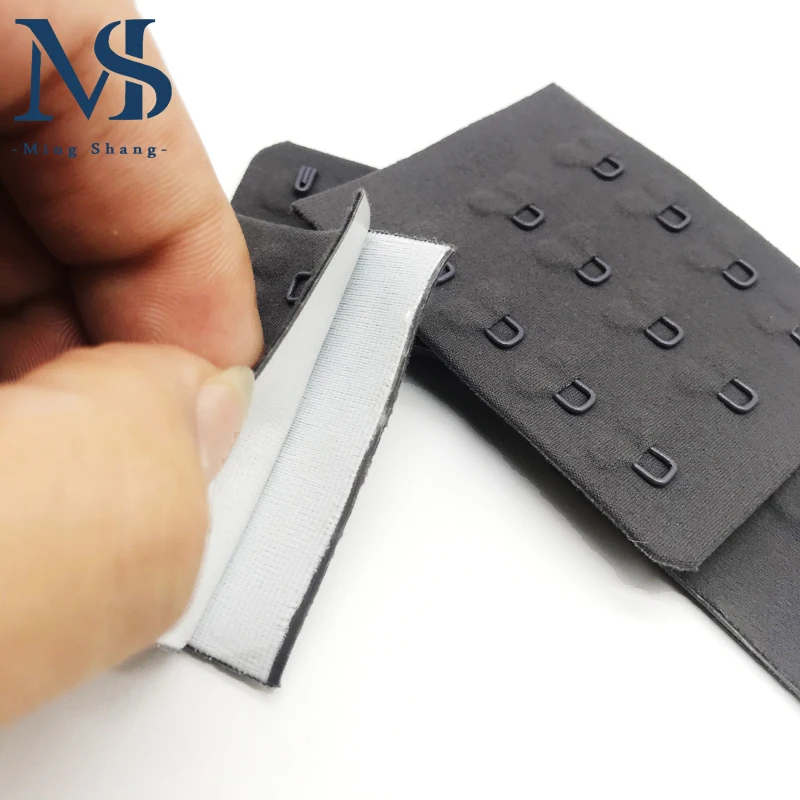 Mingshang Oekotex 4*3 Nylon Bra Bonded Seamless Hook and Eye Tape Closure Lingerie Accessories