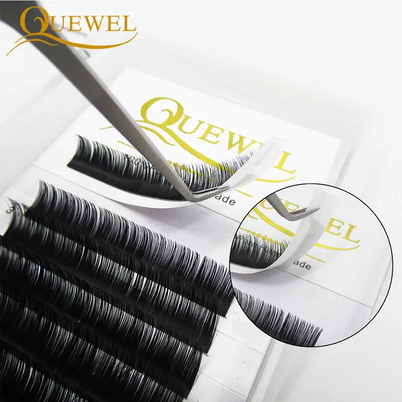 Quewel 2019 Hot Selling Soft Flat Eyelash Extension Of Eyelash Extension And Wholesale Ellipse Flat Eyelash Extension For Salon
