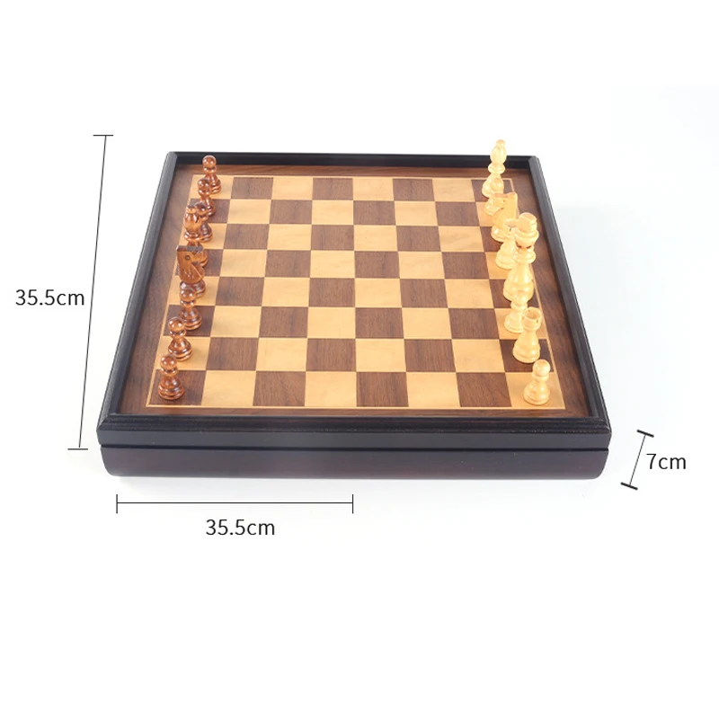 High Quality Magnetic Wooden Chess Set Wooden Chess Board Game Set With Drawers