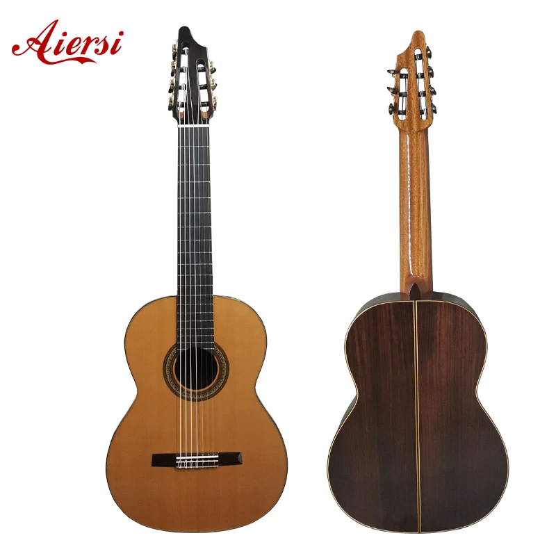 Aiersi handed professional all solid cedar top 7-string nylon string spanish classical guitar for sale