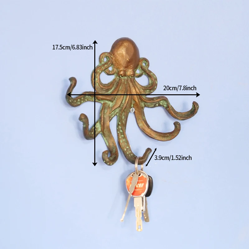 Octopus Shaped Wall Hangers Hooks in Iron Metal Hooks for Clothes Hanger Octopus Hook Home Decoration