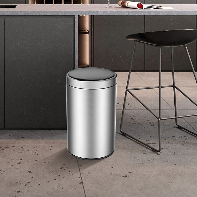 12L Нержавеющая сталь Смарт Сенсорное мусорное ведро для мусора Мусор мусорного ведра милые ящики банок Автоматическая ванной электронный ковш