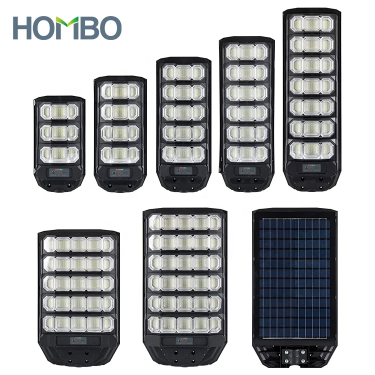 HOMBO Intelligent Remote Control ABS 100w 200w 300w 400w 500w 600w 800w All In One Outdoor Solar LED Street Light