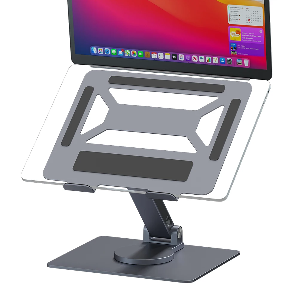 7-in-1 360 Degree Rotatable Aluminum Laptop Stand Adjustable 100W PD3.0 100W RJ45 SD TF Card Reader Portable Laptop Desk