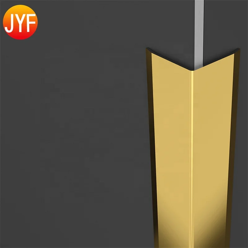 New design Metal Flooring Transition Strips Stainless Steel Trim Brass Metal Square Edge Tile Trim Floor Skirting