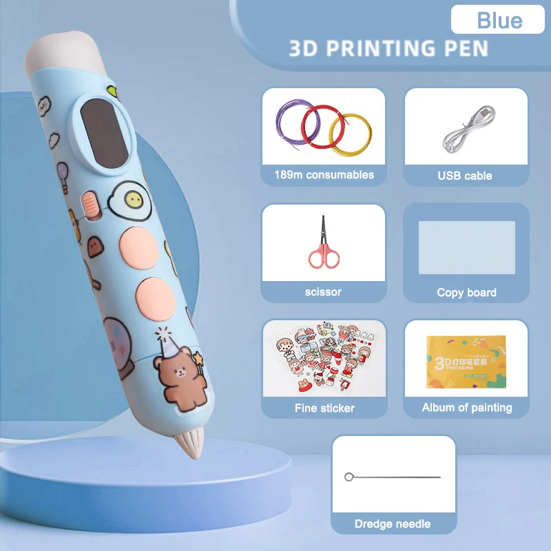 Jumon DIY 3D Pen Kids Educational Toys Gifts Wireless 3D Printing Pen with Filament Low Temperature 3D Drawing Pen