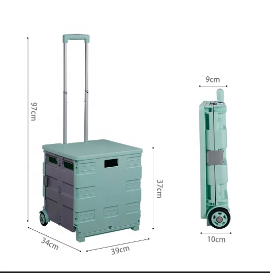Foldable Supermarket Shopping Cart Grocery Cart Portable Shopping Box Trolley