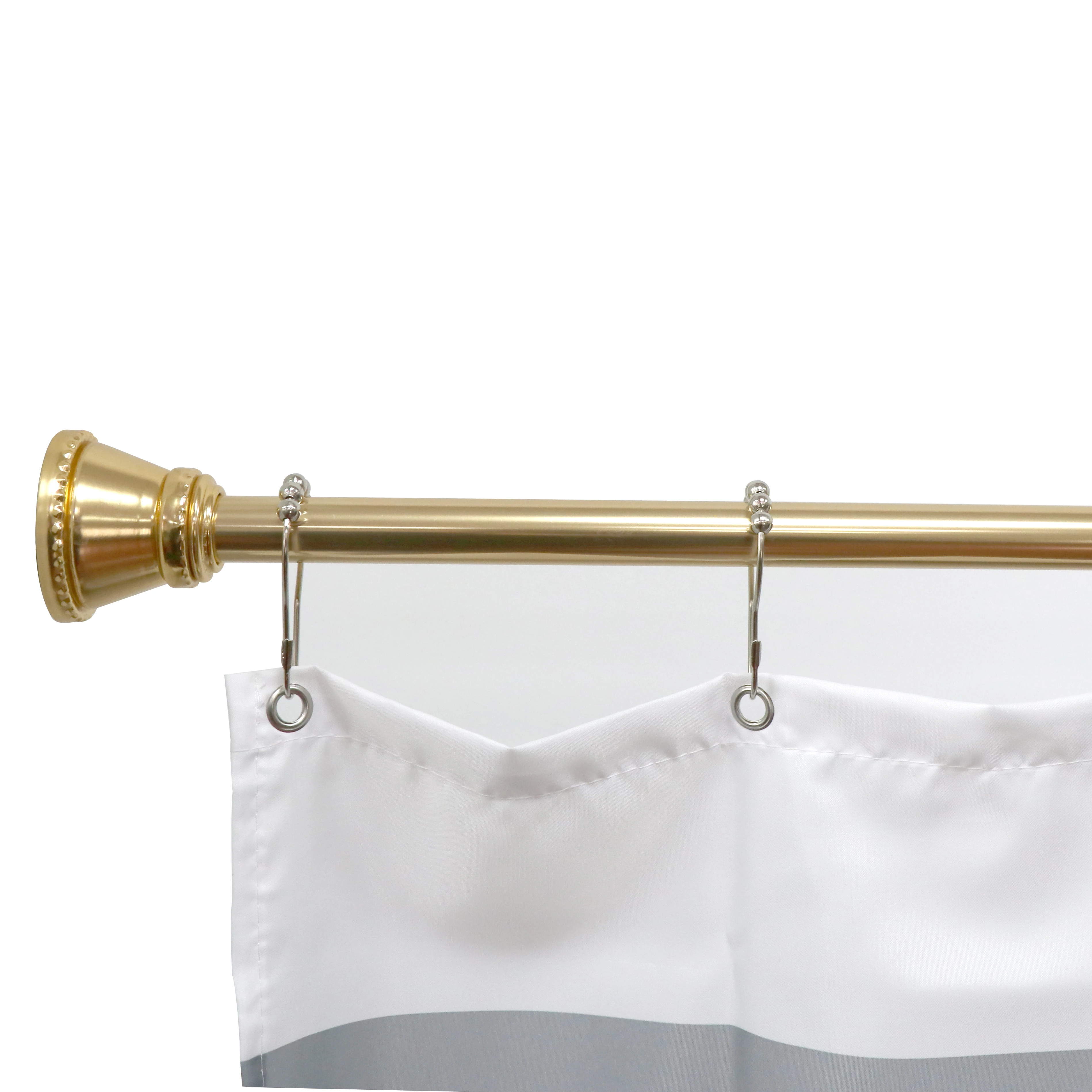 Custom High quality Bath Curtain Rod Gold Telescopic Spring Tension Rod for bathroom curtain shower rod